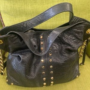 Michael Kors Uptown Astor Black Leather Studded